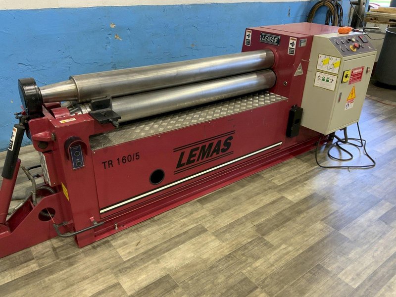 5' X 1/4" LEMAS TR‑160/5 HYDRAULIC 3 ROLL PLATE ROLLER: STOCK #81531