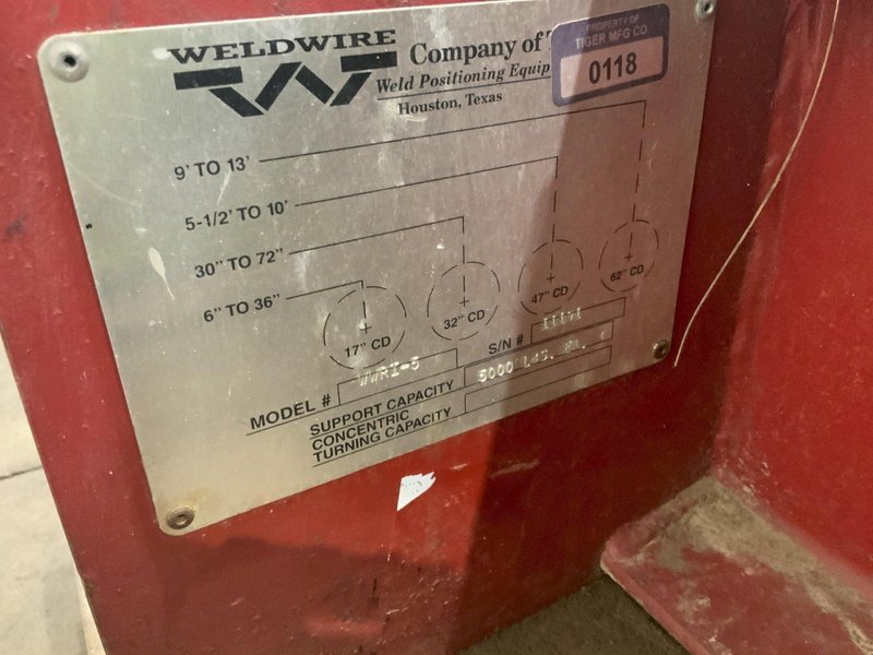 5 TON WELDWIRETANK TURNING ROLL SET: STOCK #81020