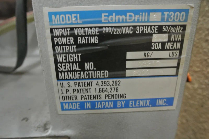 2000 CURRENT EDM EDMDRILL ST300 | EDM, Wire, CNC
