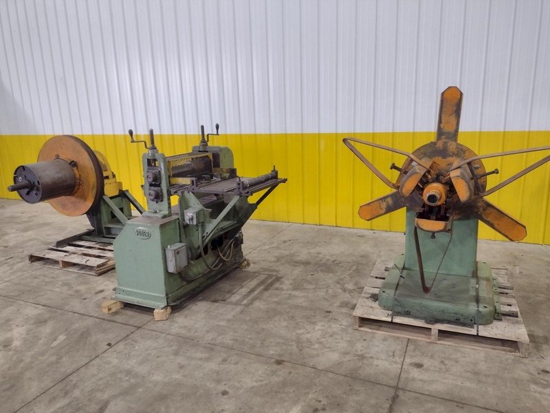 18" WIDE X 2,500 LBS YODER MODEL #M2 PULL THROUGH SLITTING LINE, INCLUDES UNCOILER, SLITTER &amp; RECOILER: STOCK #22471