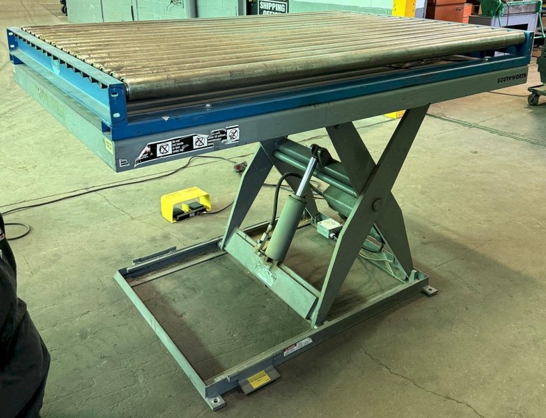 1700 Lb. Southworth Hydraulic Lift Table, 48" x 72" Top, 43" Raised, 1 Phase