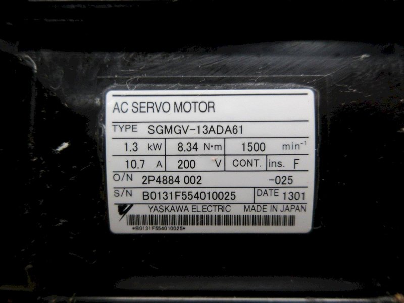 Used Haas 62-10013 Yaskawa SGMGV-13ADA61 Servo Motor Sigma 5