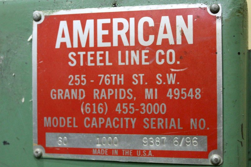 1000 LB X 18" AMERICAN STEEL LINE MODEL #60 COIL REEL: STOCK #71691