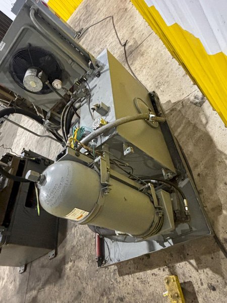 100 TON ROLLFORM INC HYDRAULIC 4 POST CUTOFF &amp; POWER UNIT, 12" STROKE: YOBRO #24328
