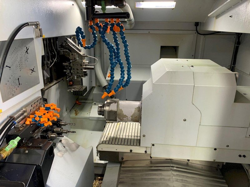 2019 STAR SR-32JII TYPE B w/Barfeed, HPC, Conveyor and tooling. Swiss Type Automatic Screw Machine