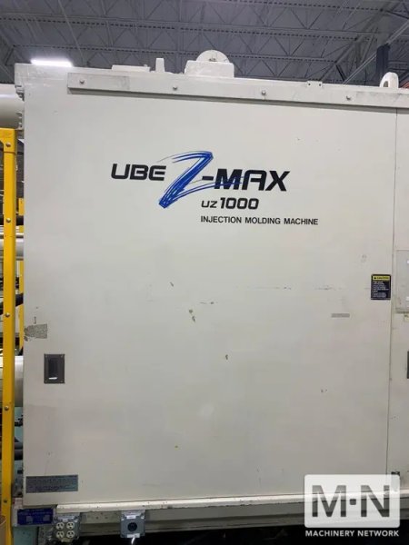 1000 TON 148 OZ UBE MODEL UZ1000 INJECTION MOLDING MACHINE MFG 2013