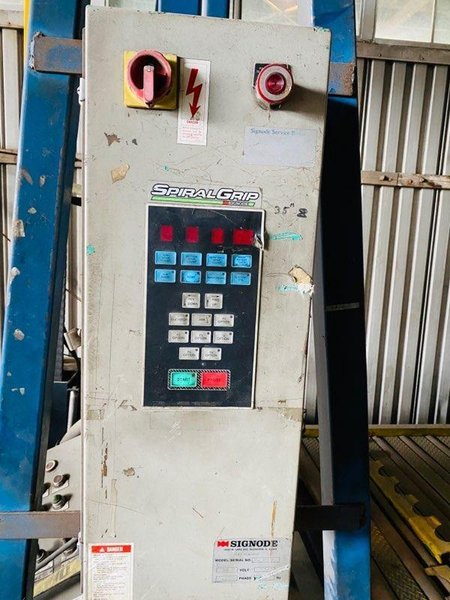 80" SIGNODE SPIRAL GRIP 310 SEMIAUTOMATIC WRAPPING SYSTEM. STOCK # 0955020