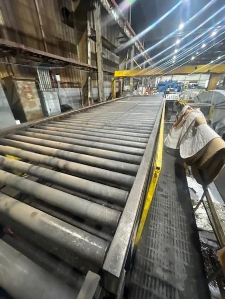 15,000# X 76" x 300" POWERED BRANER BANDING LINE CONVEYOR# 4055
