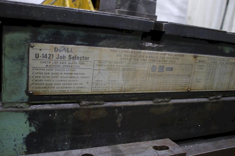 16" DOALL MODEL #U-1421 VERTICAL BANDSAW: STOCK #75793