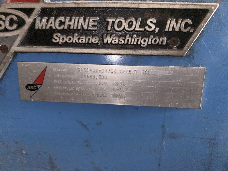 44" DUAL HEIGHT ASC R &amp; AG PANEL ROLLFORMER LINE. STOCK # 0133725