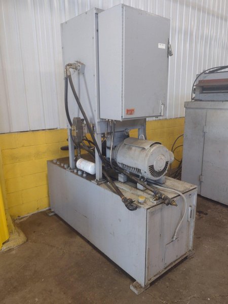 20,000 LB 10 TON X 48" RED BUD (RBI) MOTORIZED COIL REEL / UNCOILER &amp; STRAIGHTENER FEED LINE: STOCK #15277