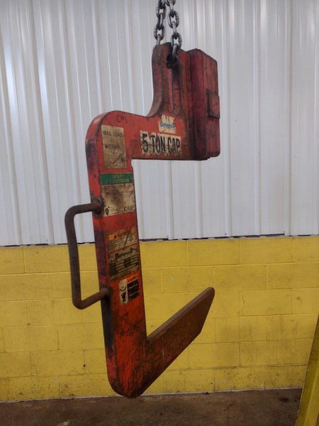 10,000 LB 5 TON X 20" BUSHMAN MODEL #610 C-HOOK COIL LIFTER: STOCK #15858