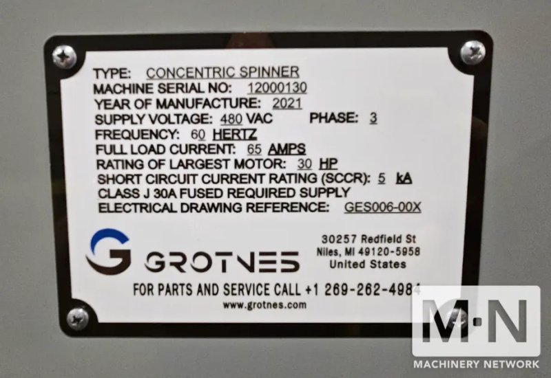 Grotnes 2440/CNC-H CNC 4-Axis Concentric Horizontal Spinner, 2021