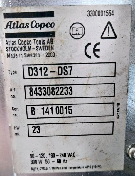 ATLAS COPCO D312-DS7 8433082233 CONTROLLER DRIVER UNIT USED