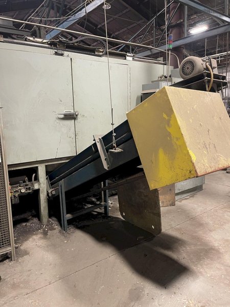 2005 Eagle automated saw and knockout system s/n 05027 with enclosure with light curtain, 2005 Fanuc robot model M-900iA 350 s/n r05743652 with Fanuc system R-J3iB controls s/n e05608535, with saw grips, Eagle enclosure with core knockout system, Allen Bradley plc with panelview 700, core butt discharge conveyor with drive, gate and riser dropoff, related conveyors