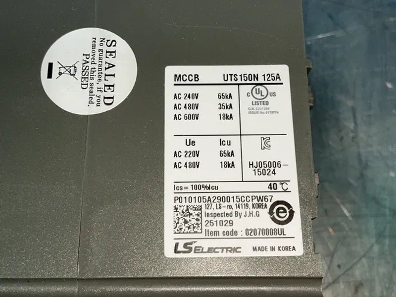 Ls Electric 125 Amp Uts150n Molded Case Circuit Breakers - 02070008ul