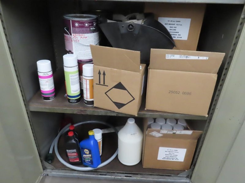 Cabinet 2 Door w Contents of Assorted Painting and Cleaning Supplies- AND MORE!- Auction Item