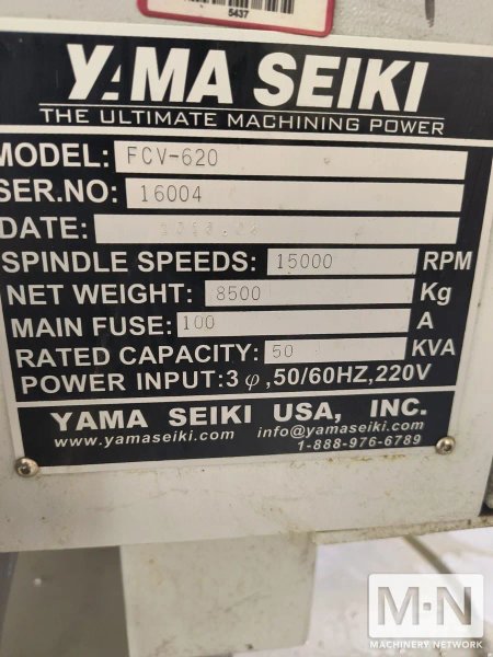 Yama Seiki FCV-620 CNC Universal Machining Center, 2016