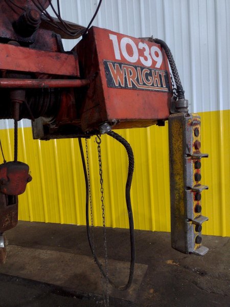 2000 LBS (1 TON) WRIGHT MODEL #W1 CABLE HOIST W/ POWERED TROLLEY: STOCK #18743
