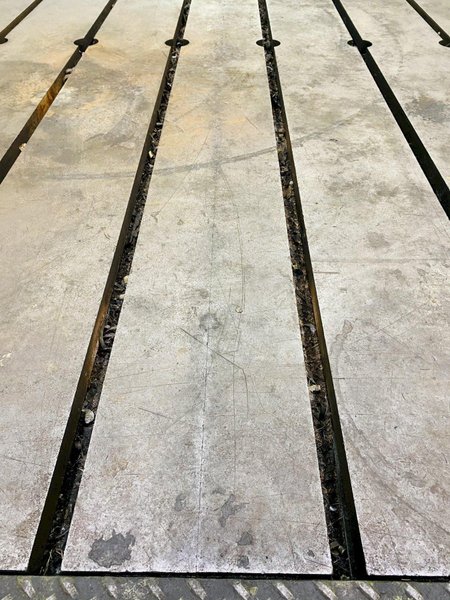 48" X 288" X 14" GIDDINGS &amp; LEWIS T-SLOTTED FLOOR PLATE STOCK #3104