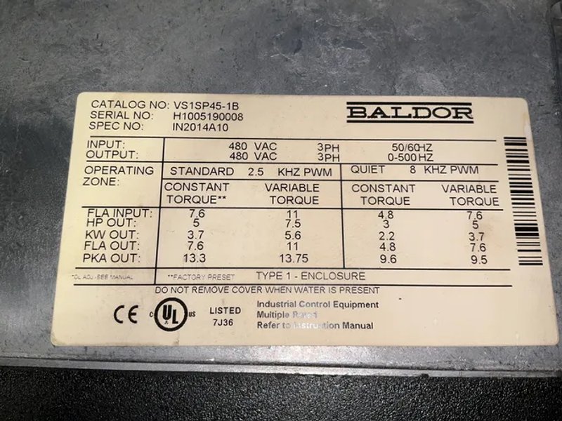 Baldor  H2 Inverter  - Vs1sp45-1b