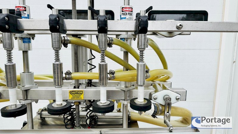 Inline Filling Systems  | Six-Headed Semi-Automatic  |  Overflow Filler