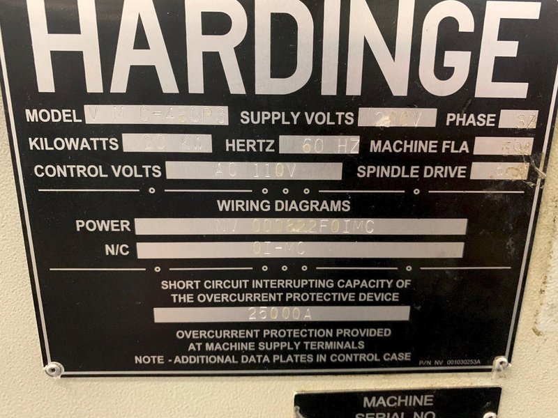 2006 HARDINGE VMC480P3 VMC w/3Station 5C Indexer