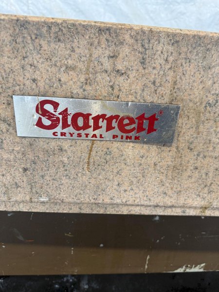 48" X 96" STARRET PINK GRANITE SURFACE PLATE WITH STAND. STOCK # 0115326