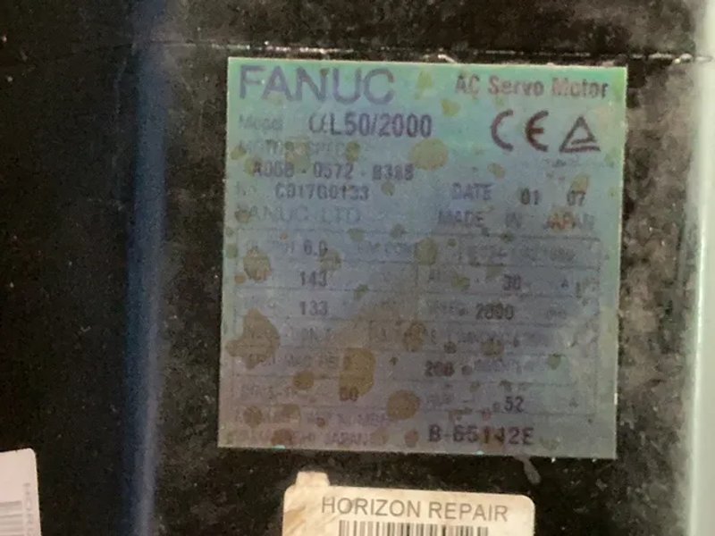 Fanuc  30 Amps  Al50/2000 Servo Motor - A06b-0572-b388