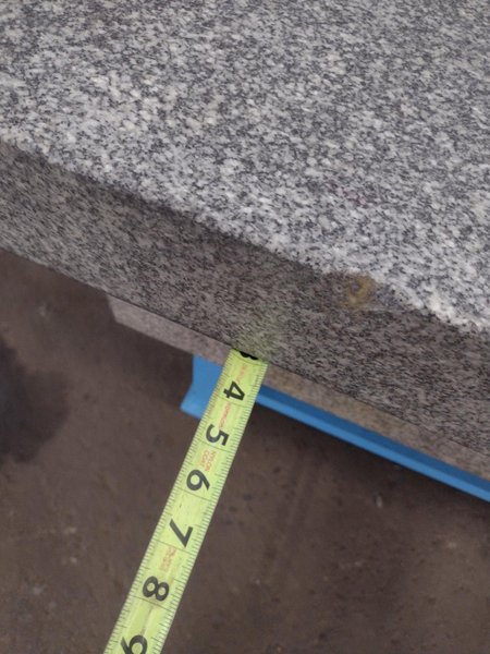 8' X 4' X 14" CHALLENGE PRECISION LAYOUT INSPECTION GRANITE TABLE W/ EDGE LEDGES: STOCK #23812