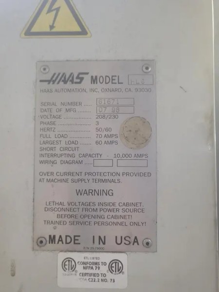 1999 HAAS HL-6 | Lathes, CNC