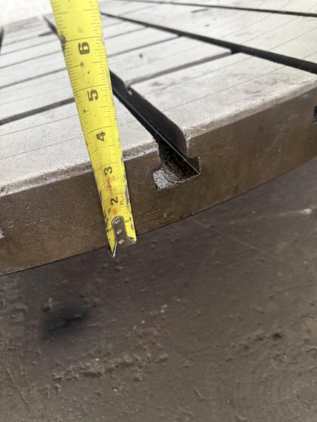 60" T-SLOTTED ROUND RISER PLATE. STOCK #0430526