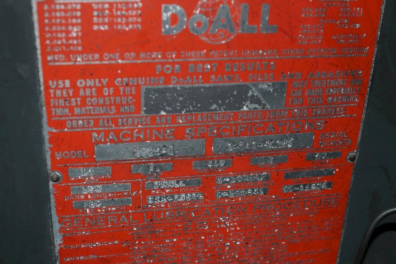 36" DOALL EXTRA HIGH VERTICAL BAND SAW: STOCK #76206