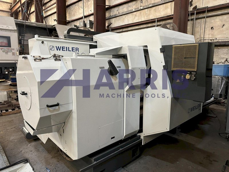 WEILER #E90, 14" BORE, OIL COUNTRY HOLLOW SPINDLE CNC LATHE, 120" CENTERS, 2007, MINT CONDITION