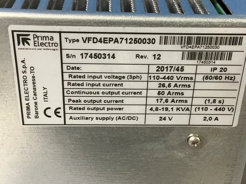 Prima Electro Servo Drive - Vfd4epa71250030
