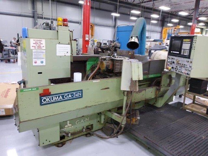 OKUMA MODEL #GA-34N CNC CYLINDRICAL GRINDER W/ TOOLING, MIST COLLECTOR &amp; FILTER: YOBRO #26469