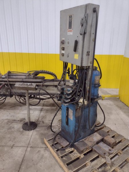 72" WIDE BEAM ENERPAC HYDRAULIC CLAMPING FIT-UP TACKING PRESS, FOR WELDING I-BEAMS: STOCK #20541