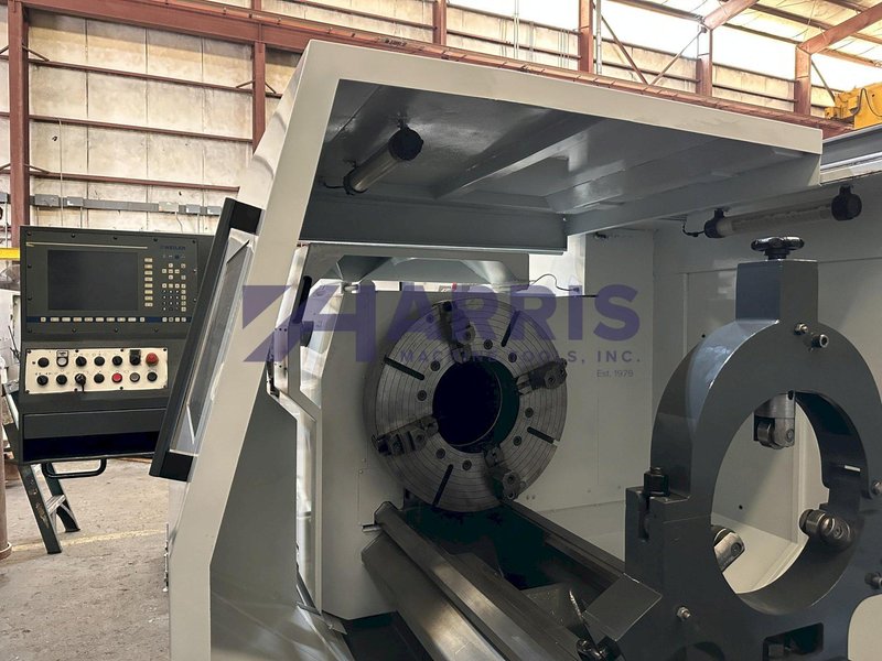 WEILER #E90, 14" BORE, OIL COUNTRY HOLLOW SPINDLE CNC LATHE, 120" CENTERS, 2007, MINT CONDITION