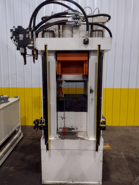 200 TON AMD 4-POST TIE-ROD FRAME HEAVY DUTY HYDRAULIC PRESS &amp; MULTI-PRESSURE HYDRAULIC UNIT: STOCK #19452