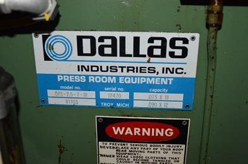 18" DALLAS MDL. DPS-2.5-7-18 7-ROLL STRAIGHTENER