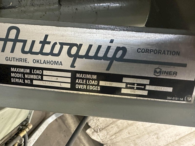 5000 LB. AUTOQUIP HYDRAULIC SCISSOR LIFT TABLE: STOCK #77266