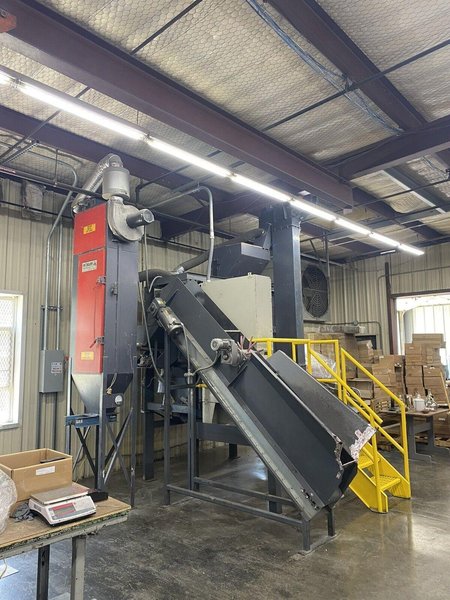 10 HP X 36" X 13"  ROSLER MODEL #JDBC-11/2 CONTINUOUS BARRELL BLASTING / AUTOMATIC PARTS DEBURRING MACHINE: STOCK #19436