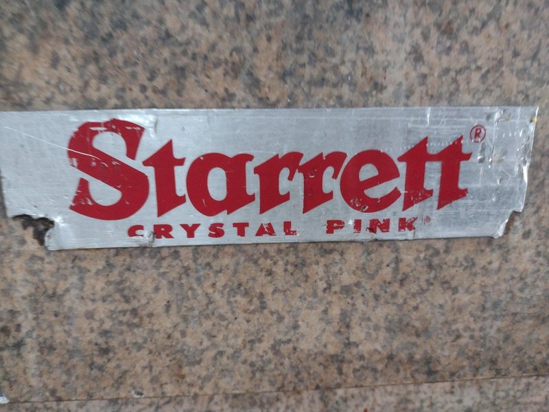 8' X 4' X 16" STARRETT CRYSTAL PINK SURFACE PLATE: STOCK #19055