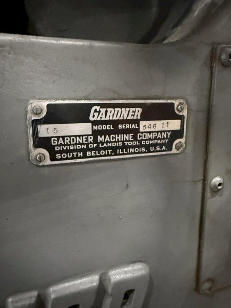 GARDNER MODEL 15 SURFACE GRINDER. STOCK #1004325