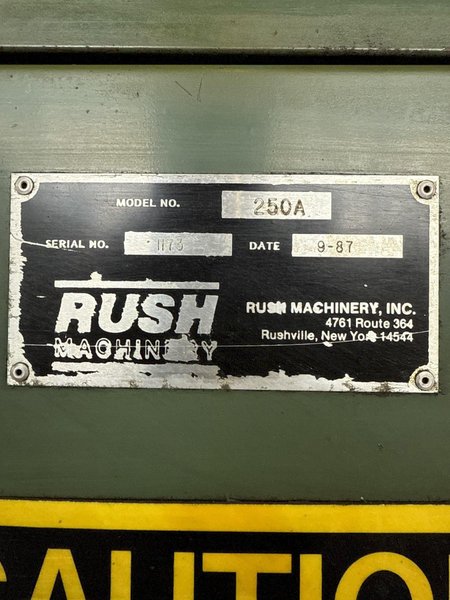 RUSH MACHINERY 250A TOOL AND DRILL GRINDER. STOCK # 0449725.