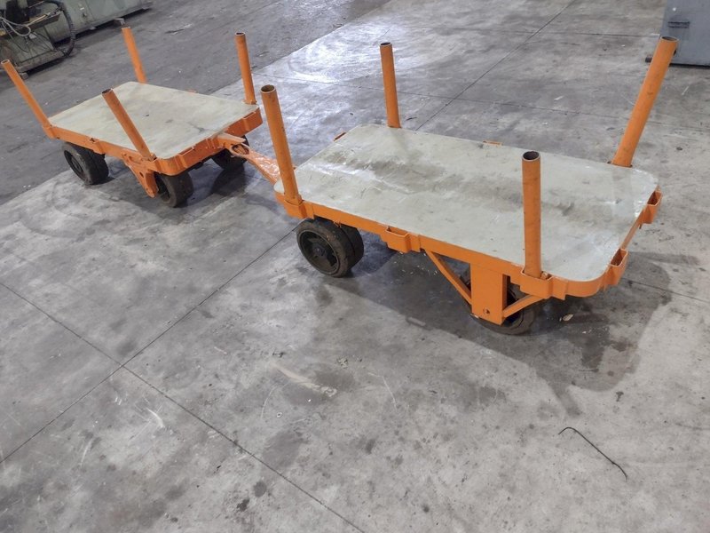(2) 72" X 36" A STREICH &amp; BROS HEAVY DUTY FLAT BED TOW CARTS: STOCK #23688