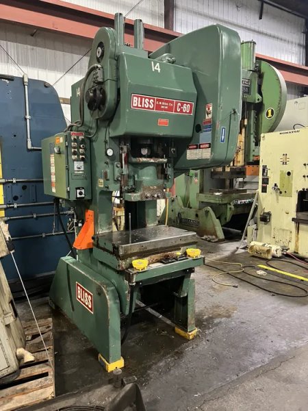 BLISS 60 TON OBI PRESS SN H70655, STK# 14163J