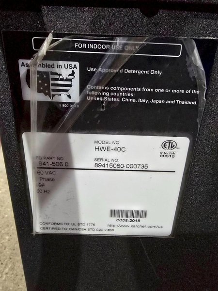 HOTSY HWE-40C ELECTRIC POWERWASHER USED