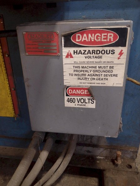 48" X 18 GA BRADBURY "BOSS-48" COIL STRAIGHTENER &amp; FYLING SHEAR STOCK #3190
