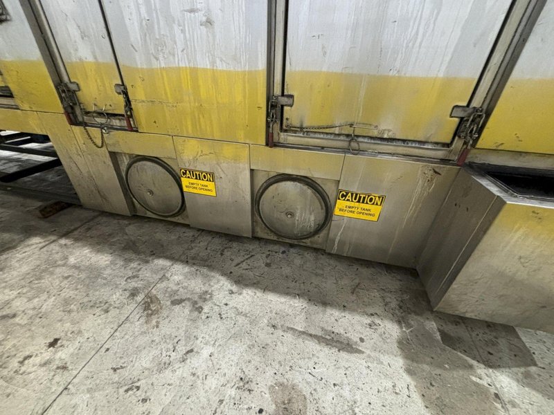24" W X 11" H RANSOHOFF 3-STAGE STAINLESS STEEL PASS THROUGH BELT CONVEYOR PARTS WASHER, 2003, ELECTRIC HEAT: STOCK #22020